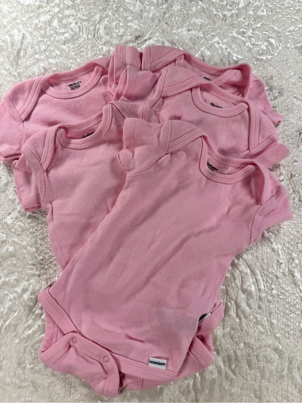 Gerber NNW set of 5 Pink Short-Sleeve Baby Onesies